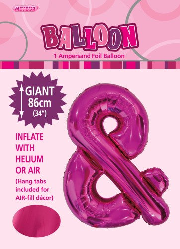 Hot Pink "&" Alphabet Foil Balloon 86cm (34")